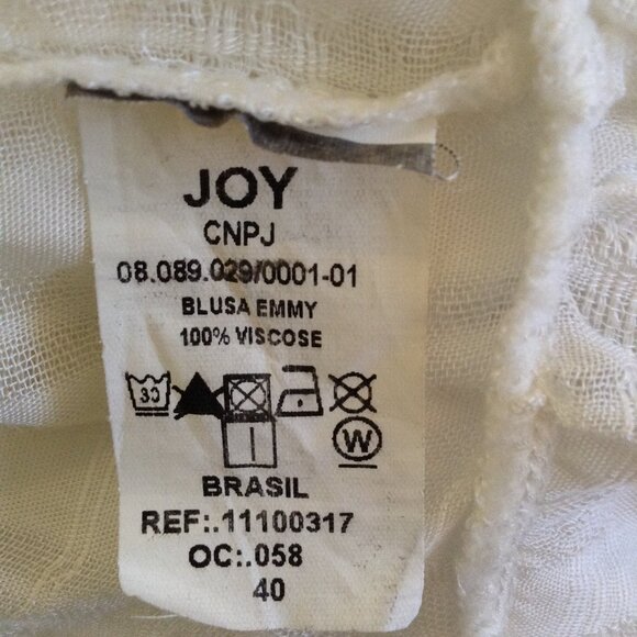 Joy "40" Emmy Blouse; Life is a Joke; "M" Hi-Lo Peasant Blouse, Embroidered Cute - Picture 5 of 5